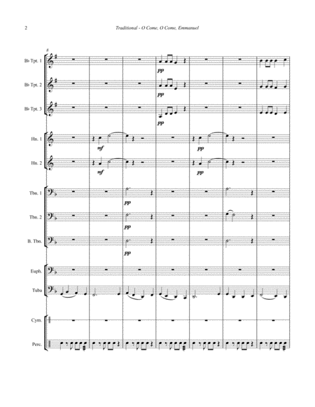 O Come O Come Emmanuel For 10 Part Brass Ensemble Percussion Page 2