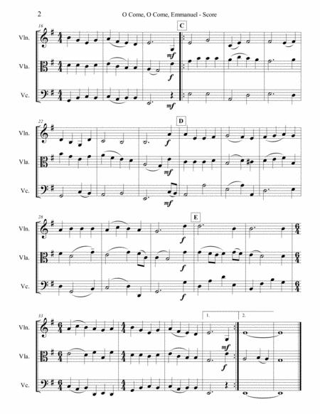 O Come O Come Emmanuel For String Trio Page 2