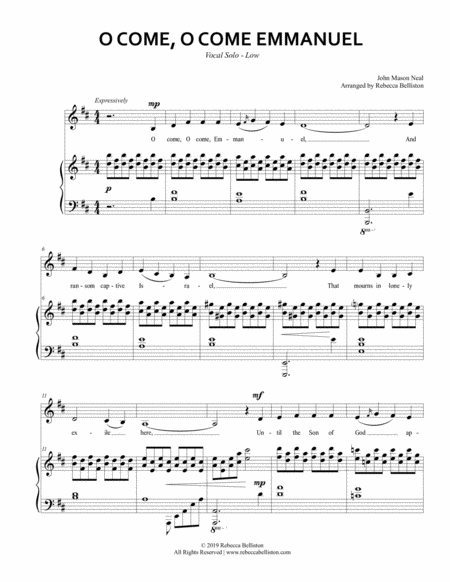 O Come O Come Emmanuel Vocal Solo Low Page 2