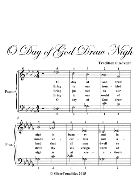 O Day Of God Draw Nigh Easy Piano Sheet Music Page 2