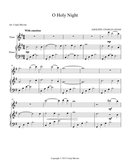 O Holy Night Arranged For Piano And Flute Page 2