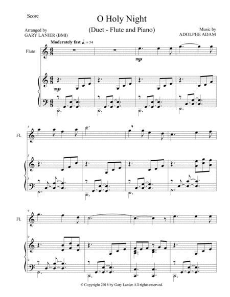 O Holy Night Duet Flute Piano With Parts Page 2