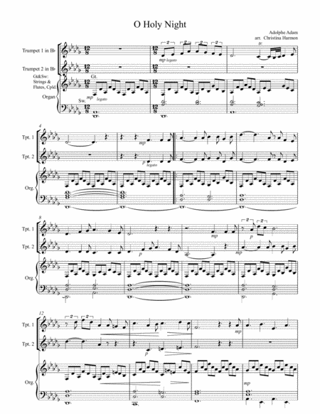 O Holy Night Two Trumpets And Organ Page 2