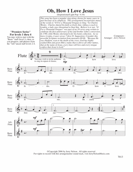 O How I Love Jesus Arrangements Level 1 4 For Flute Written Acc Hymns Page 2