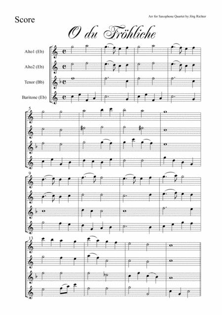 O How Joyful O Du Frhliche For Saxophone Quartet Page 2