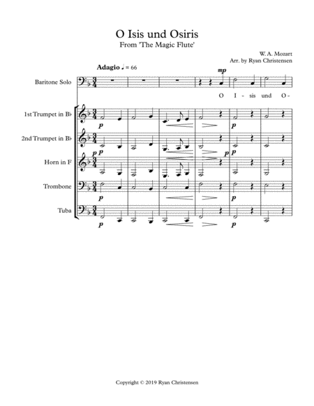 O Isis Und Osiris Baritone And Brass Quintet Page 2