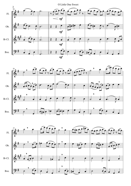 O Little One Sweet For Wind Quartet Page 2