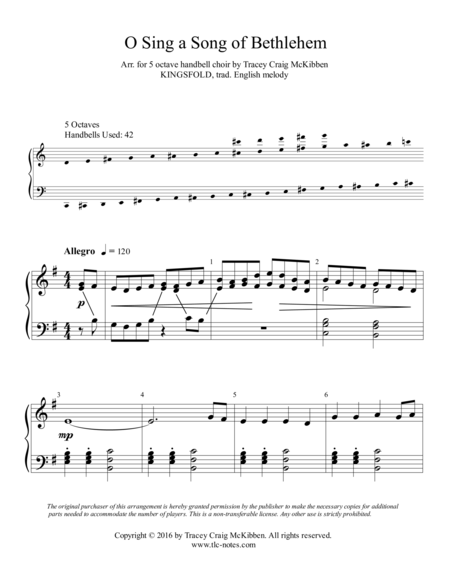 O Sing A Song Of Bethlehem Kingsfold Handbells Page 2