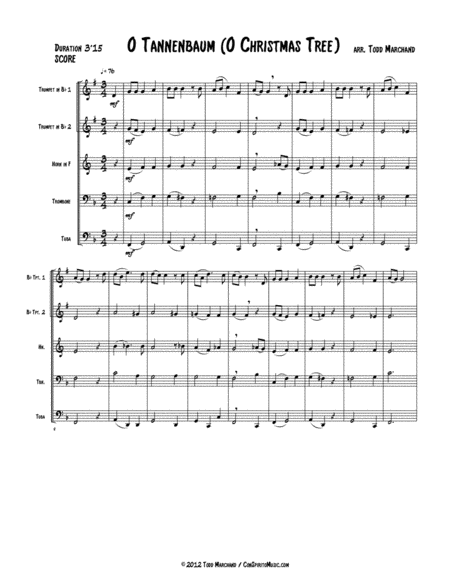 O Tannenbaum O Christmas Tree Brass Quintet Page 2