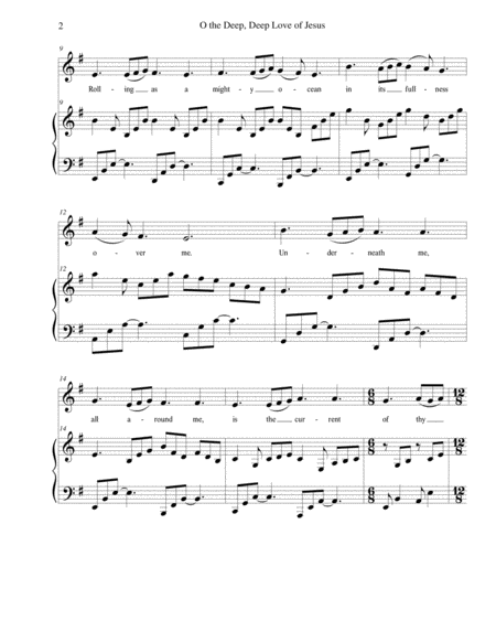 O The Deep Deep Love Of Jesus Ebenezer Medium Voice Arr Brenda Portman Page 2