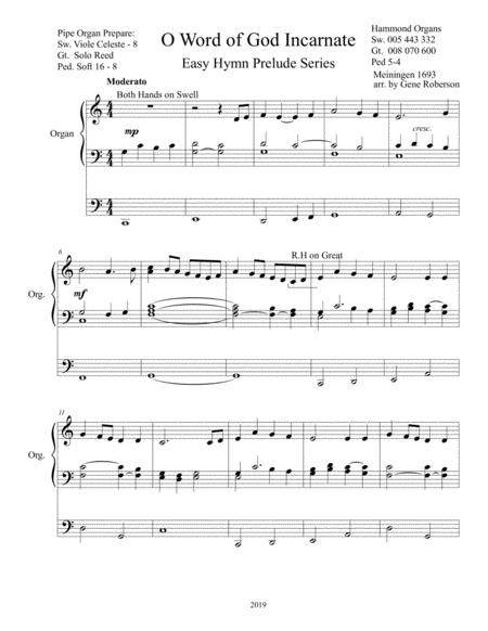 O Word Of God Incarnate Easy Organ Hymn Series Page 2