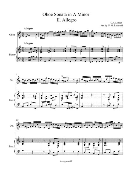 Oboe Sonata In A Minor Ii Allegro Page 2
