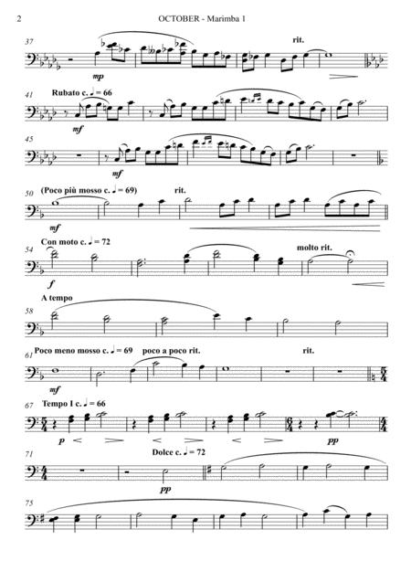 October Alleluia For Mallet Quartet Arr Joby Burgess Marimba 1 Page 2