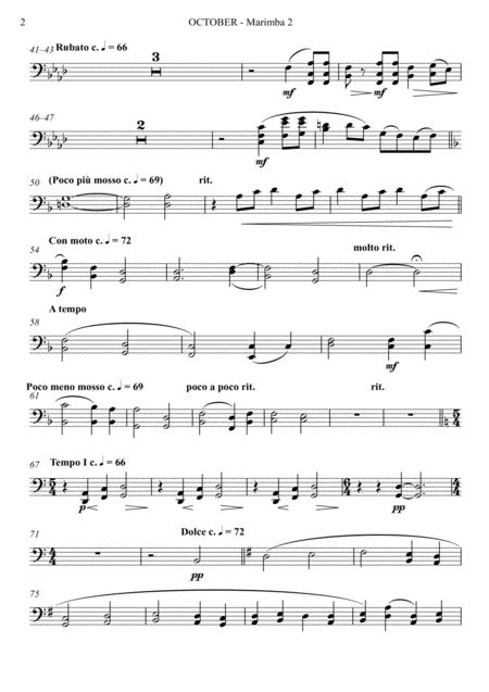 October Alleluia For Mallet Quartet Arr Joby Burgess Marimba 2 Page 2