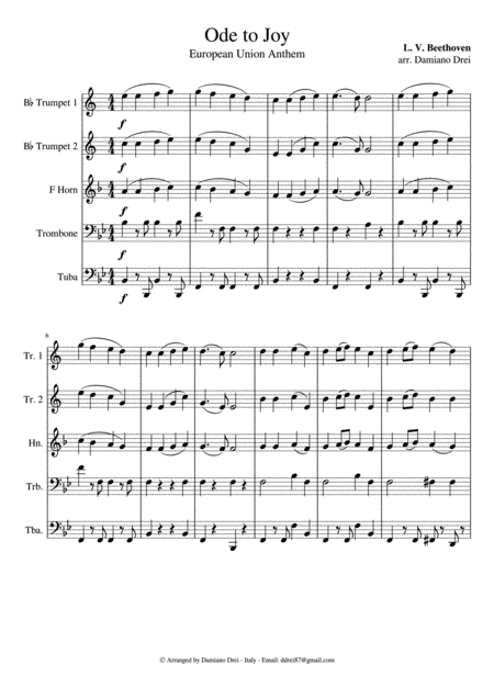 Ode To Joy Europe Anthem For Brass Quintet Page 2