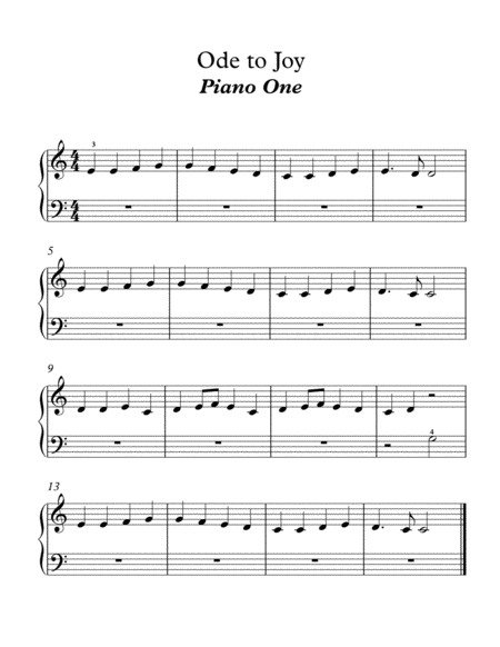 Ode To Joy One Piano Four Hands Page 2