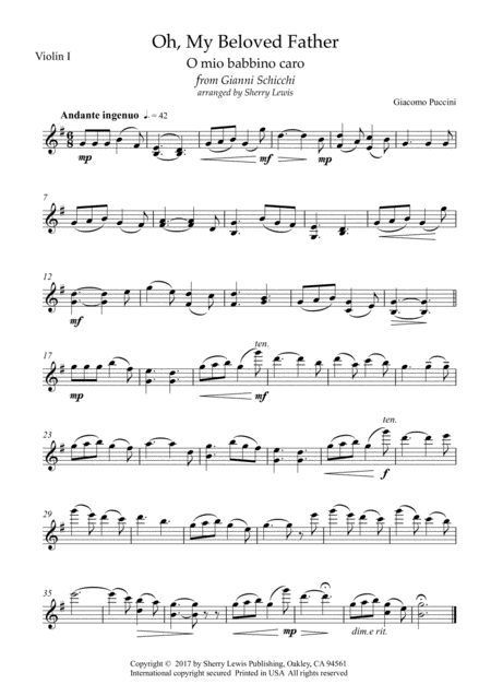 Oh My Beloved Father O Mio Babbino Cara String Duo For String Duo Page 2