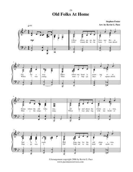 Old Folks At Home Vocal Solo With Piano Accompaniment Or Piano Solo Page 2