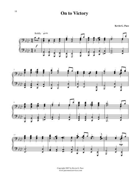 On To Victory Original Piano Solo Page 2