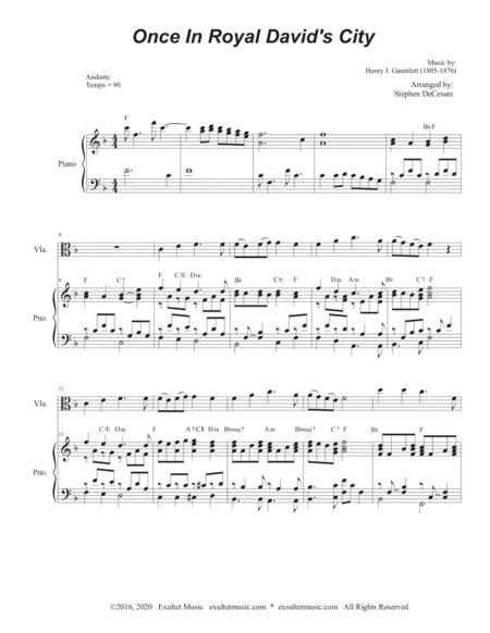 Once In Royal David City Viola Solo And Piano Page 2