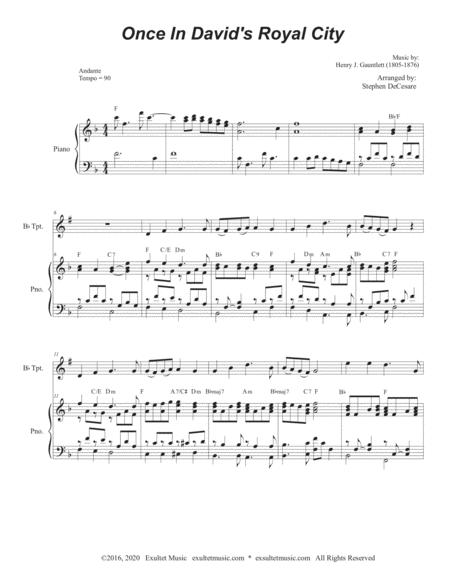 Once In Royal Davids City For Bb Trumpet Solo And Piano Page 2