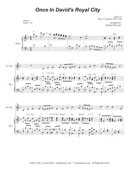 Once In Royal Davids City For Flute Or Violin Solo And Piano Page 2