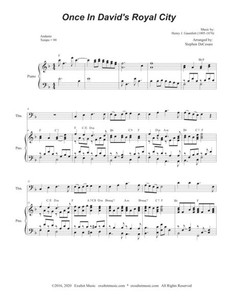 Once In Royal Davids City For Trombone Solo And Piano Page 2