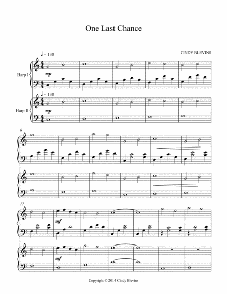 One Last Chance An Original Lap Harp Solo Page 2