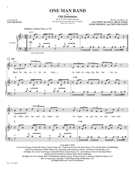 One Man Band Old Dominion Satb Page 2