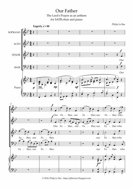 Our Father For Satb Choir And Piano Page 2