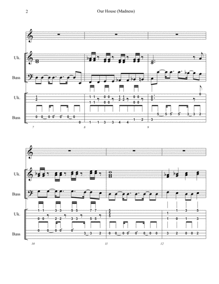 Our House Madness Arranged For Ukulele Ensemble Band Orchestra Page 2