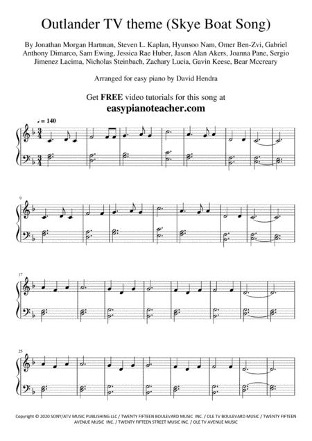 Outlander Tv Theme Skye Boat Song Very Easy Piano With Free Video Tutorials Page 2