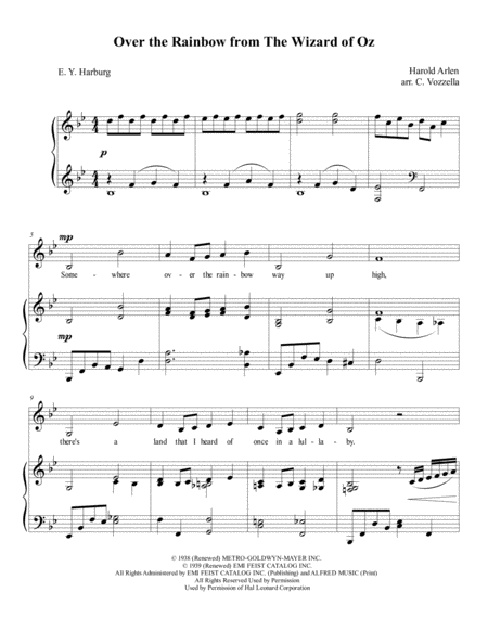 Over The Rainbow From The Wizard Of Oz Vocal Solo Page 2