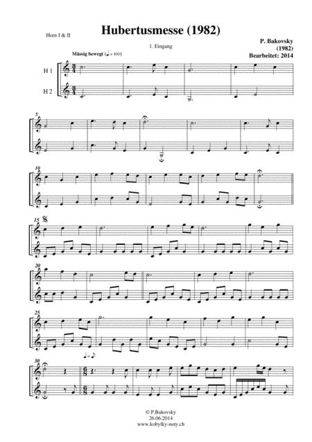 P Bakovsky Music For St Huberts Day Hubertusmesse For 2 Hunting Horns Page 2