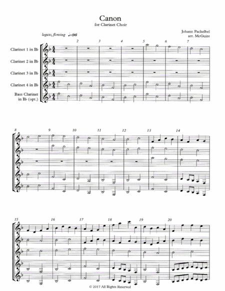 Pachelbel Canon For Clarinet Choir Page 2