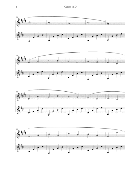 Pachelbels Canon In D For Bb Clarinet And Guitar Page 2