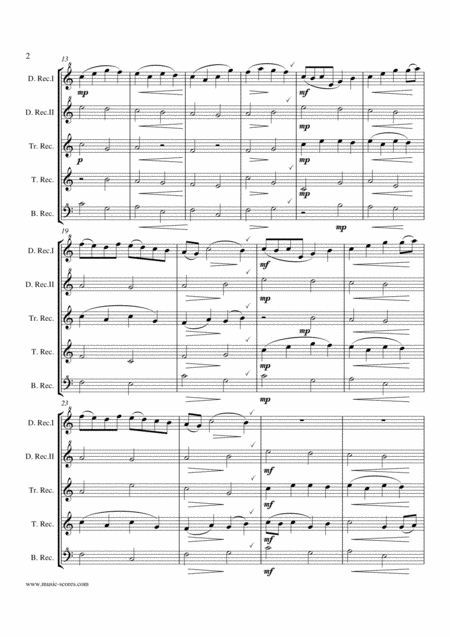 Pachelbels Canon Recorder Quintet Short Version Page 2