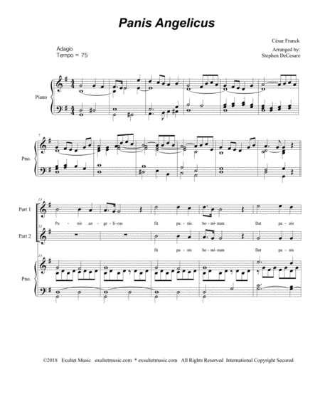 Panis Angelicus For 2 Part Choir Piano Accompaniment Page 2