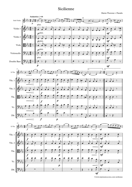 Paradis Sicilienne For Violin And String Orchestra Page 2