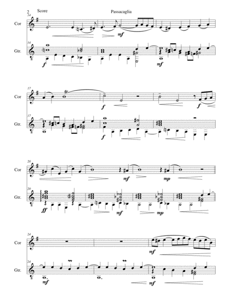Passacaglia For Cor Anglais And Guitar Page 2