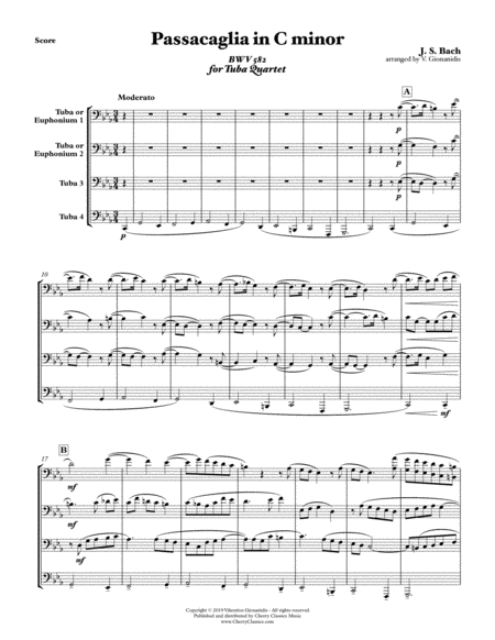 Passacaglia In C Minor Bwv 582 For Tuba Quartet Page 2