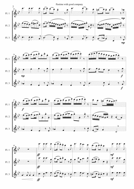 Pastime With Good Company For Flute Trio 3 Flutes Page 2