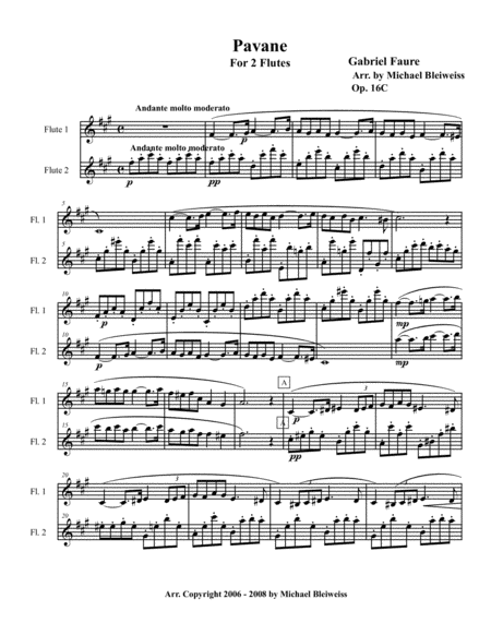 Pavane For Two Flutes Page 2