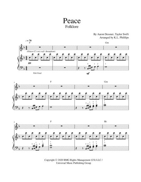 Peace Folklore Vocal Solo With Piano Accompaniment Page 2