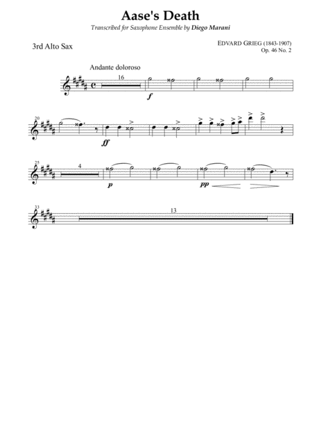 Peer Gynt Suite Op 46 No 1 For Saxophone Ensemble Alto Sax 3 Page 2