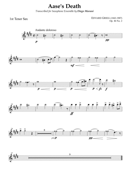 Peer Gynt Suite Op 46 No 1 For Saxophone Ensemble Tenor Sax 1 Page 2