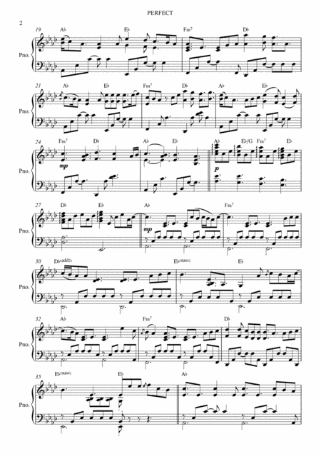 Perfect By Ed Sheeran Beautiful Piano Solo Instrumental Page 2