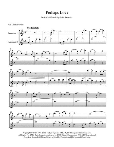 Perhaps Love Recorder Duet Page 2