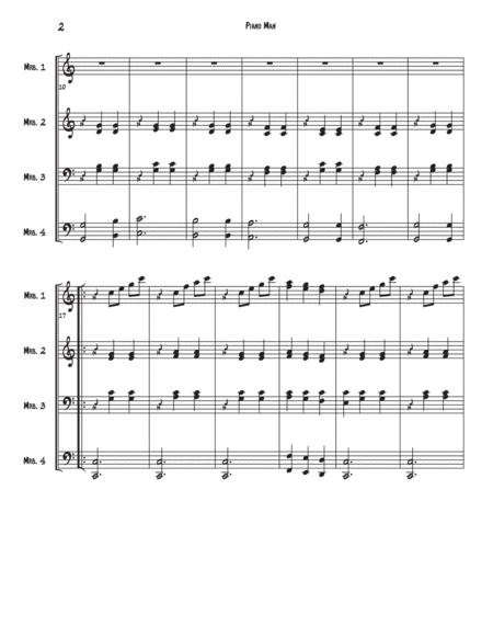 Piano Man For Marimba Quartet Page 2