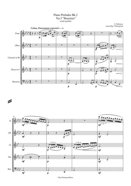 Piano Preludes Bk 2 No 5 Bruyres Wind Quintet Page 2